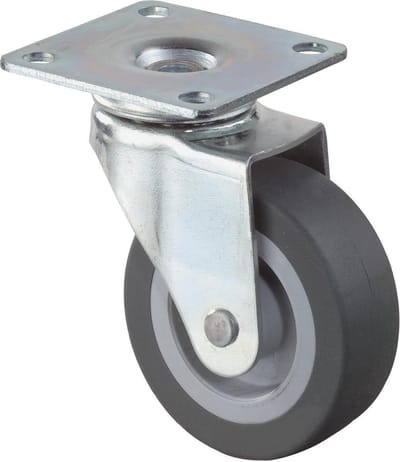 Zwenkwiel 25Mm Rubber Grijs