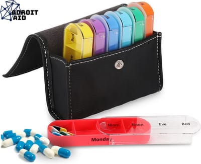 Pillendoos 7 dagen - Medicijndoos - 4 vakken - Pillendoosje - Etui