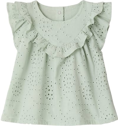 Vertbaudet Blouse voor babymeisjes met Engels borduurwerk