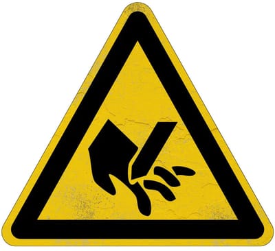 Snijgevaar waarschuwingsbord | Sign Again materiaal | 15 cm