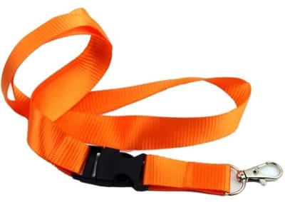 Keycord - Lanyard - Sleutelkoord - Neklint - 50 cm - Los te koppelen deel - Oranje - Glanzend - Jonyx