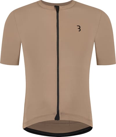 BBB Cycling Essence Fietsshirt Heren Korte Mouw - 15-25 °C - Ademend MTB en Wielrenshirt met 3 Achterzakken - Bruin