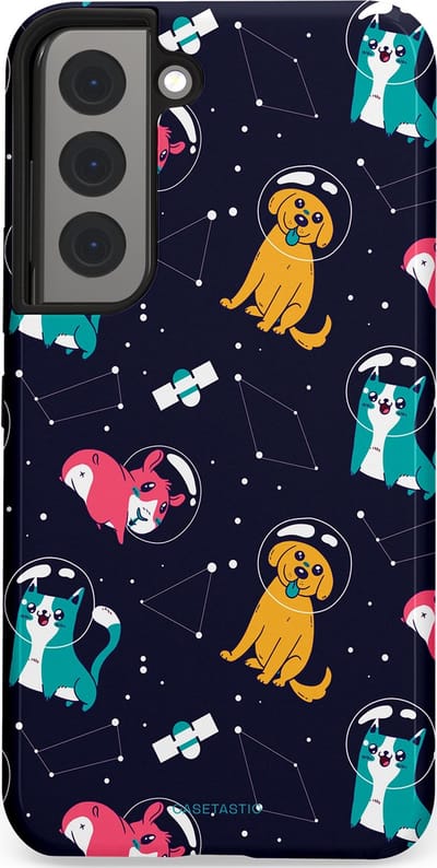 Casetastic Hoesje Geschikt voor Samsung S22 - Stijlvolle Beschermende Duo-layer Case - Sterrennacht Dieren