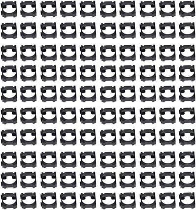 Batterijhouders - Cilindrische houders - Doe-het-zelf projecten - Hoge materiaalkwaliteit - 100 stuks - Zwart