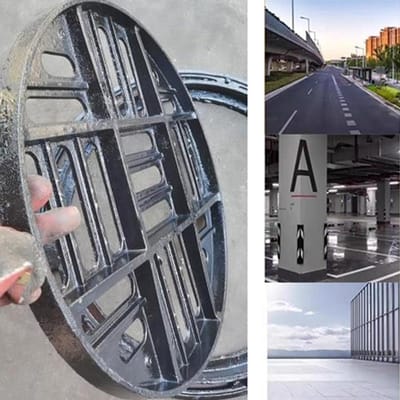 Afvoerrooster Gietijzer - Afvoerputdeksel - Efficiënte Afwatering - Slagvast Nodulair Ijzer - 35cm Diameter - Zwart