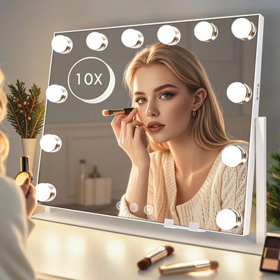 Luxe HD Make-upspiegel met Verlichting en 3 Kleurmodi - 360 Draaibaar en Aanraaksensor