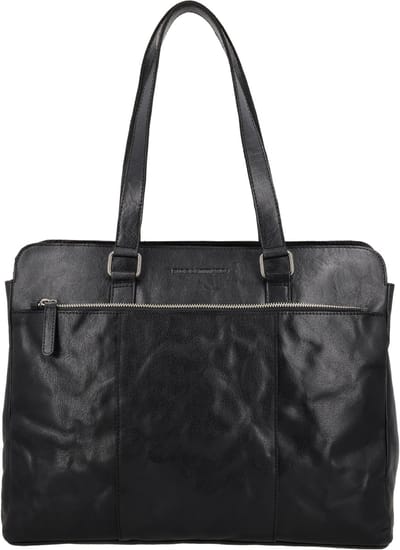 Hide & Stitches Westland Laptoptas 15,6 inch - Werk - School - Tas - Laptopvak - Leren Dames Tas - Zwart