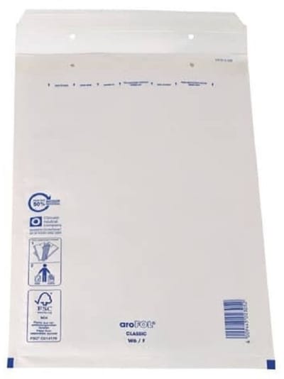 25 Wit gerecyclede luchtkussenenveloppen - Formaat 6/f - 22 x 34 Cm
