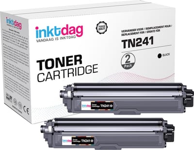 Inktdag huismerk compatibel toner cartridge voor Brother TN-241, TN-242, TN241 voor MFC-9332CDW DCP-9022CDW HL-3142CW MFC-9142CDN HL-3152CDW MFC-9140CDN MFC-9342CDW DCP-9017CDW 9020CDW HL-3140CW (2 Zwart)