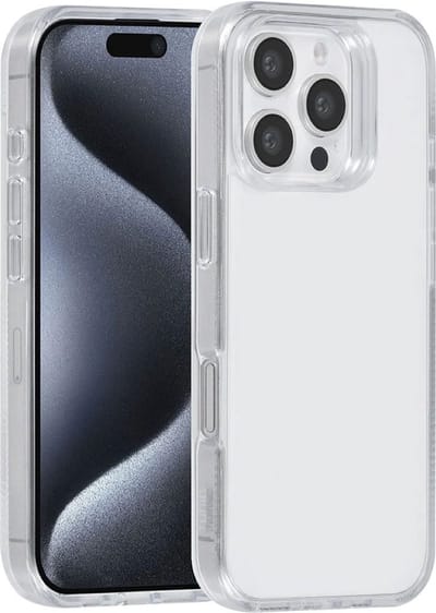 Multimedia & Accessoires TPU Back Cover Case Hoesje geschikt voor Apple iPhone 16 Pro – Wit Randen – TPU – Siliconen - Zachte Plastic – Soft Case