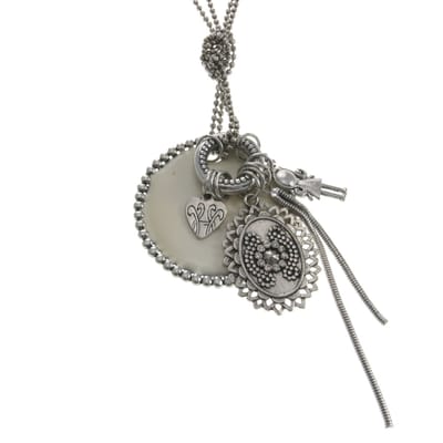 Behave - Ketting met decoratieve hangers - Trendy sieraden - Nikkelvrij - 44 cm + 6,5 cm verlengketting