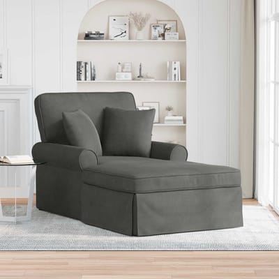 vidaXL - Chaise - Lounge - met - Rok - 3 - st - Donkergrijs - Corduroy - stof