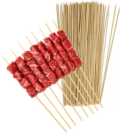 Bamboe houten sate prikkers / spiezen - 200x stuks - bbq sticks - 25 cm
