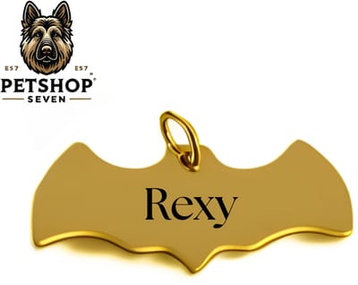 Hondenpenning BATMAN | Unieke Hondenpenning Batman | Goud | Dogtag Batman | Hondenpenning inclusief Graveren | Petshop Seven
