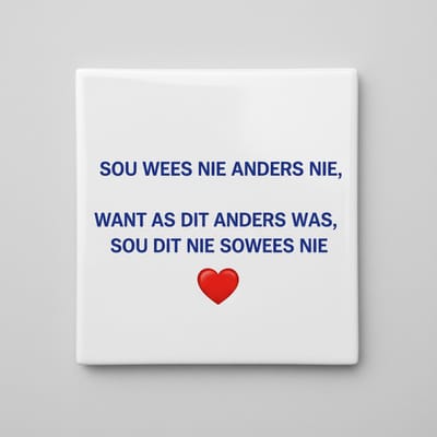 Keramische Tegel met Inspirerende Afrikaanse Quote en Hart – Betekenisvolle Wanddecoratie – 15 x 15 cm