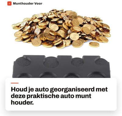 Dailygoods- Munthouder Zelfklevend - Draagbare Munthouder - Euromuntdispenser - Opbergdoos - Organisator - Voor Auto - Muntorganizer