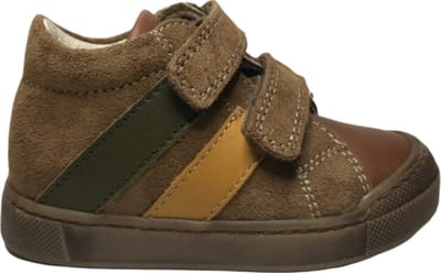 Falotto Mt 20 velcro's bumper lederen sneakers Gazer bruin