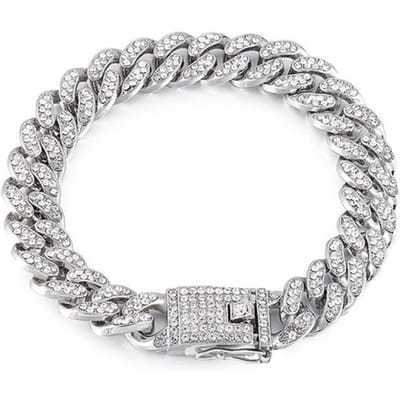 Hond Kat Ketting Halsband Sieraden Metaal Materiaal Met Diamant 12,5 Mm Breedte Halsband Pitbull Gepersonaliseerde Hondenhalsbanden Accessoires