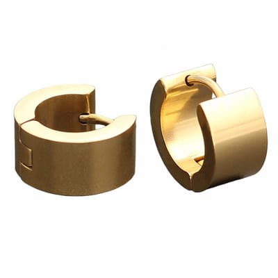 Fako Bijoux® - Oorringen - Stainless Steel - RVS - Breed - 7cm - Goudkleurig
