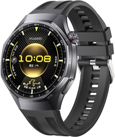 Stravo Naadloos Aansluitende Siliconen Bandje voor Huawei Watch GT 6 Pro – Speciaal Ontworpen voor de GT 6 Pro – Geometrisch Design Siliconen Horlogeband – Zwart