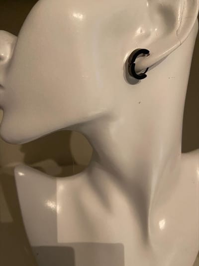 Mannenoorbellen hoepel zwart || Make up | Parfum | Moederdag | Verjaardagscadeau| Cadeautje| Valentijnsdag| Kado | sieraden | vaderdag | oorbellen | oorsieraden