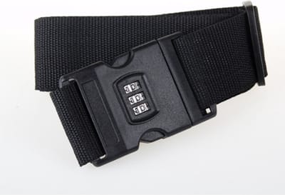 Kofferriem met cijfer slot, 2 stuks bagageriem, bagagestrap, verstelbare, kofferriemen met gesp, bagageriem, bagageriem,-Reizen-205cmX5cm-Zwart