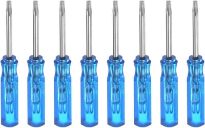 QUARKZMAN 8 mini-schroevendraaiers Torx T6 sterkop magnetisch, 45 mm lengte voor de reparatie van horloges en brillen, blauw