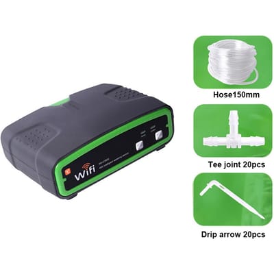 Automatisch bewateringssysteem Plantenbewateringssysteem Binnen DIY Druppelirrigatiesysteem Kit voor 20 potplanten grijs