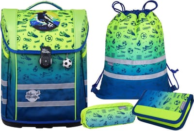 McNeill Schooltas Ergo Perfecto Schoolbag Set 5-delig Football 2T Veelkleurig
