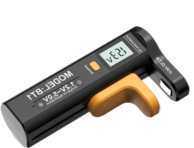 Univers Accutester voor thuis, draagbaar, met digitaal display, voor AAA, AAA C, D, 9 V batterijen en knoopcellen, batterijtester