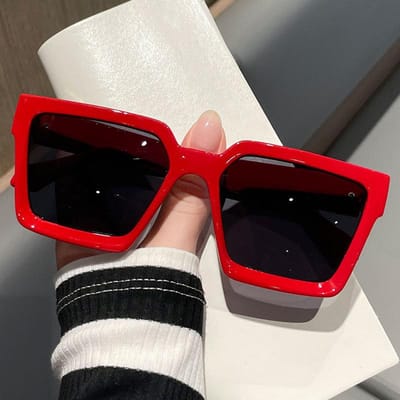 Heren Oversized Frame Zonnebril Klassiek Groot Frame Sportbril Vintage Ontwerp Zonnebrillen UV400 Brillen Trendy Brillen As shown