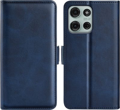 MobyDefend Hoesje - Geschikt voor Motorola Moto G75 - Luxe Wallet Book Case (Sluiting Zijkant) - Blauw