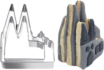 Famanu – Architectuur koekjesuitsteekvorm van roestvrij staal 8 cm voor koekjes deeg kaas en creatieve bakpresentatie