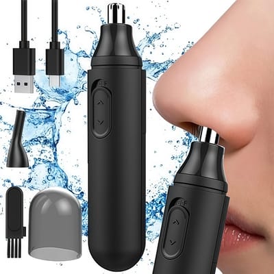 Neustrimmer - Neushaartrimmer - Neushaartrimmers - Oplaadbare trimmer - Oortrimmer - Pijnloze trimmer - Dubbel mesje - IPX7 waterdicht - Gemakkelijk schoon te maken - Neustrimmer Mannen en Vrouwen - Voor wenkbrauwen - Voor gezichtshaar - Afspoelbaar