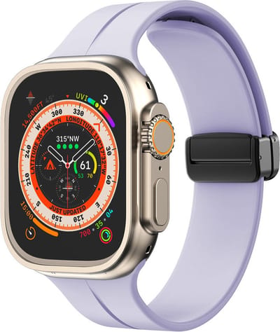 Siliconen bandje - geschikt voor Apple Watch 1/2/3/4/5/6/7/8/9/10/11/ SE (1,2,3) met maat 38 mm / 40 mm / 41 mm en 42 mm (Watch 10/11) - lila