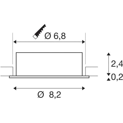SLV Inbouw plafondlamp New Tria, aluminium, aluminium, Ø 8,2 cm