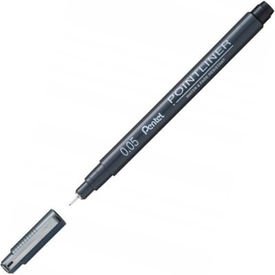 Pentel Pointliner Tekenpen Zwart 0.05mm - Precisie en Duurzaamheid