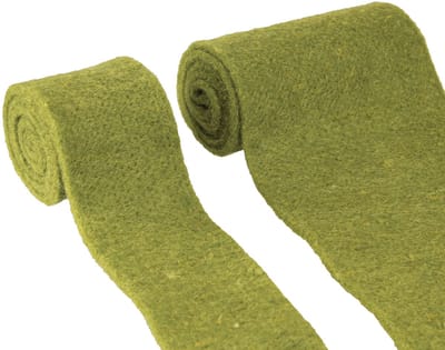 Vilten lint groen wollint mosgroen B7/15cm L1m/1m set van 2