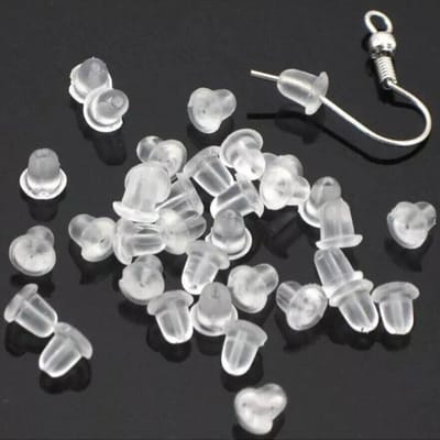 200 pièces 5 mm Boucles d'oreilles à capuchon Dos Chouchou Accessoire de boucle d'oreille Boucles d'oreilles mode femme transparent