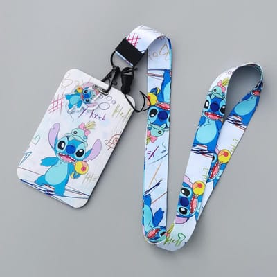 Nieuwste Stitch Kaarthouder Anti-verlies Cartoon Nekband Kaarthouder en Meisjes Speelgoed Lanyard Badgeclip Cadeau, geweldig voor dagelijks gebruik -A4483