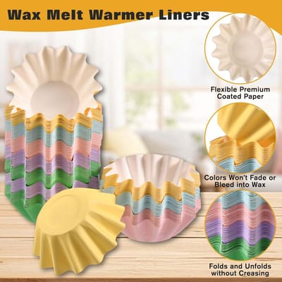 Wax Melt Liners - Papieren Bekers - Geur Verspreiden - Lekvrij & Herbruikbaar - 100 Stuks - Kleurrijk