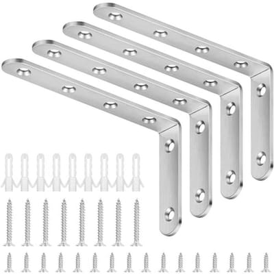 Hoekverbinder 125 x 75 mm 4 stuks voor 90 graden wandmontage