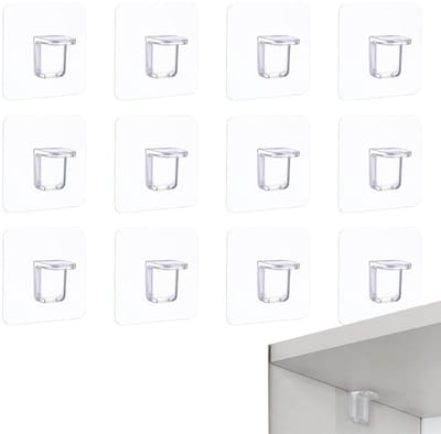 Dailygoods- Plankhouders 12 Stuks - Zelfklevend - Kunststof - Voor Kast/Garderobe - Stabiele Houder - Eenvoudige Montage - Planksteunen