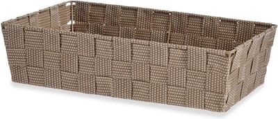Kast/badkamer opbergmandjes - beige - 34 x 21 x 8,5 cm - 10 liter - opbergmandjes