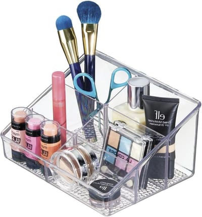 Make-up organizer voor nagellak foundation en lippenstift - met 6 compartimenten - praktisch en ideaal - doorzichtig nagellak opbergen