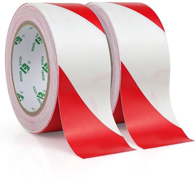 Veiligheidsmarkering Tape 50mm x 33m - Rode en Witte Plakband voor Gevaarlijke Zones, Sealing en Afbakening