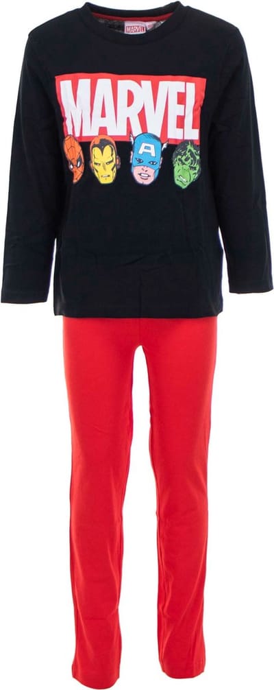 Kinderpyjama - Avengers - Zwart/Rood - Maat 92
