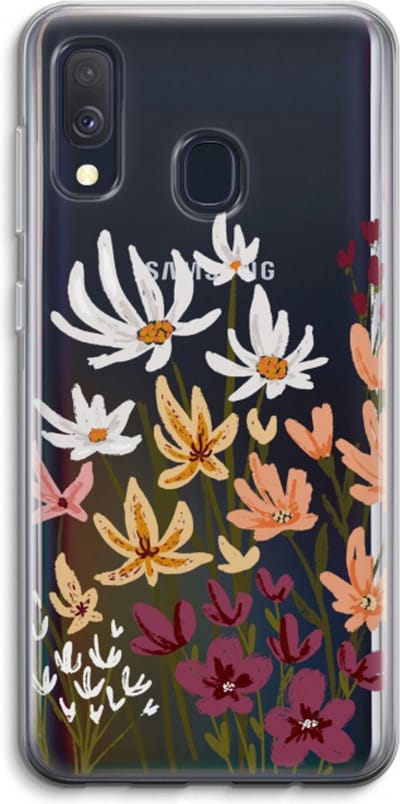 Case Company® - Hoesje geschikt voor Samsung Galaxy A40 hoesje - Painted wildflowers - Soft Cover Telefoonhoesje - Bescherming aan alle Kanten en Schermrand