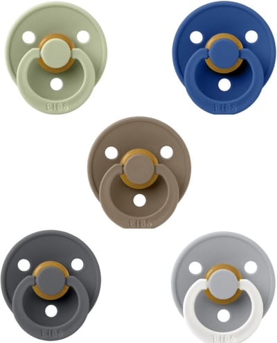 Bibs fopspenen 6-18 maand set 5 stuks Pistachio,Cornflower,Dark Oak,Iron en Night Glow Cloud maat 2
