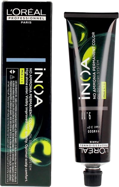 Permanente Kleur L'Oreal Professionnel Paris Inoa Color Nº 9.11 Grijs Heel licht blond (60 g)
